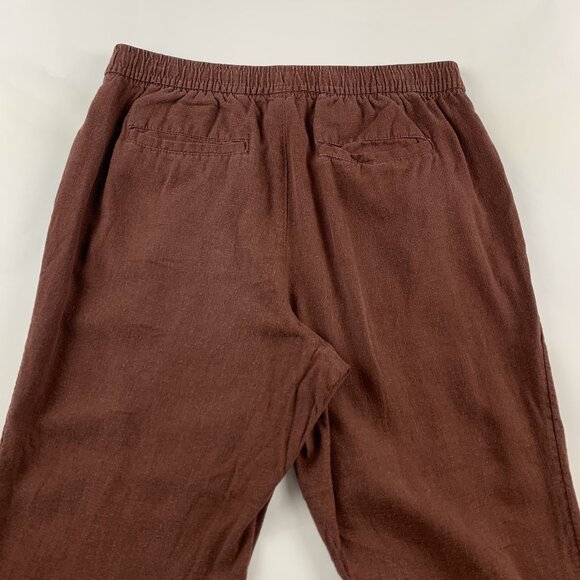 Old Navy Root Beer Brown Linen Blend Slim Leg Ankle Pant M - Picture 5 of 6
